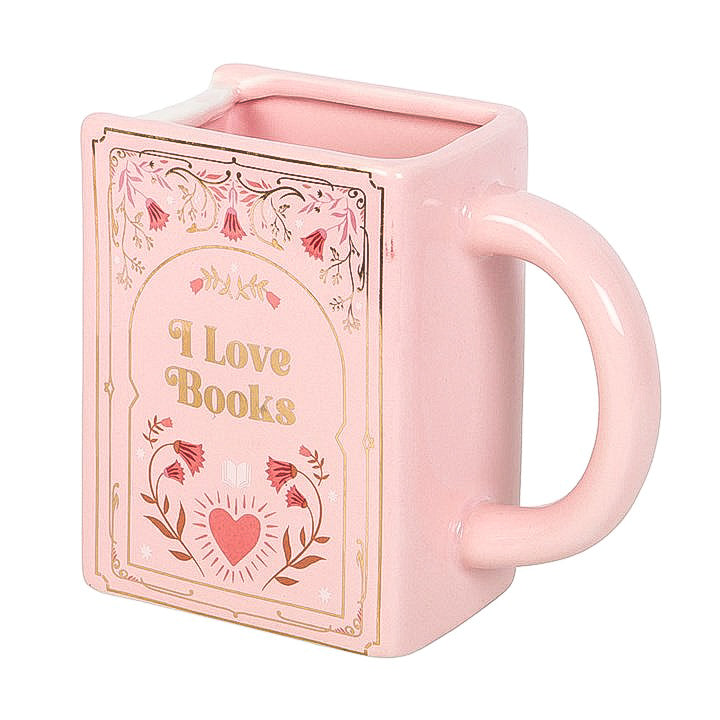 Tasse Livre "I Love Books" Rose