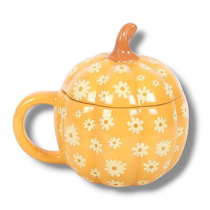 Tasse Citrouille Fleurie