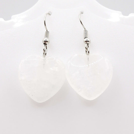Boucles d'Oreilles COEUR CRISTAL DE ROCHE