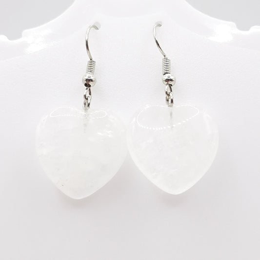 Boucles d'Oreilles COEUR CRISTAL DE ROCHE