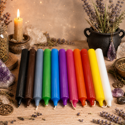 Bougies Rituels Teintées dans la Masse