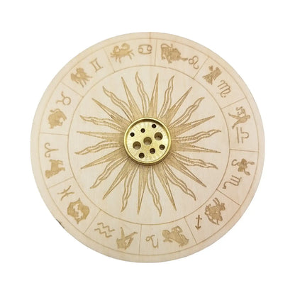 Porte Encens Bois Naturel MANDALA LUNES ASTRO