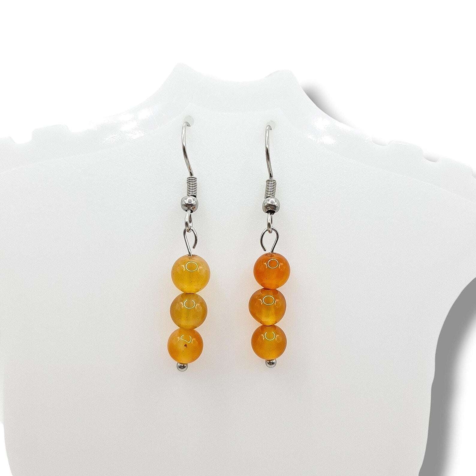 Boucles d'Oreilles Boule 06mm CORNALINE A