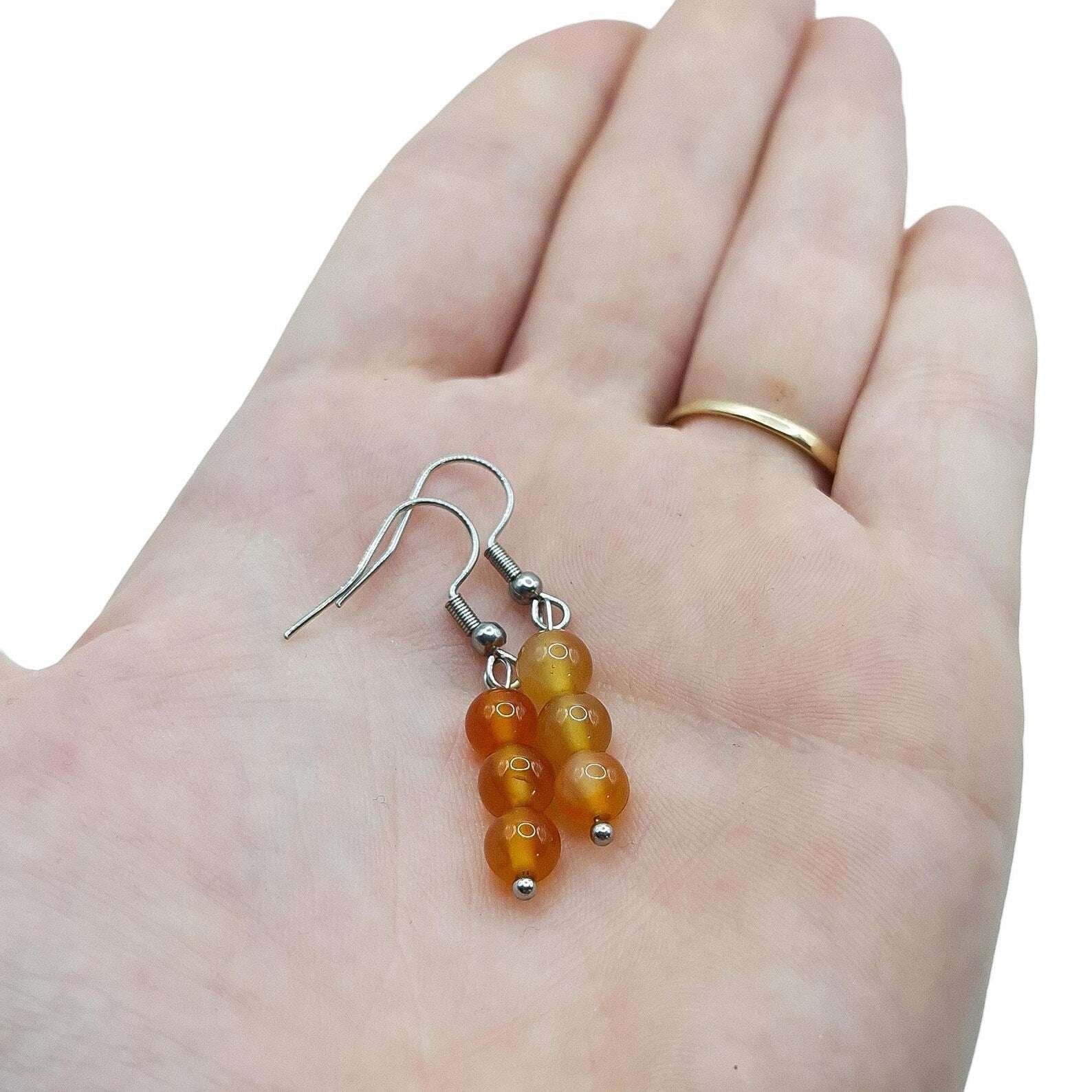 Boucles d'Oreilles Boule 06mm CORNALINE A