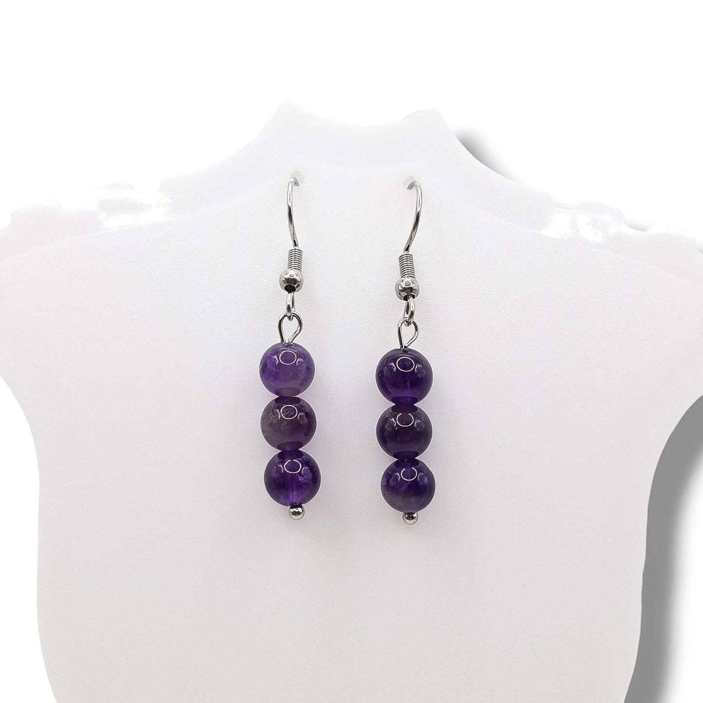 Boucles d'Oreilles Boule 06mm AMETHYSTE A