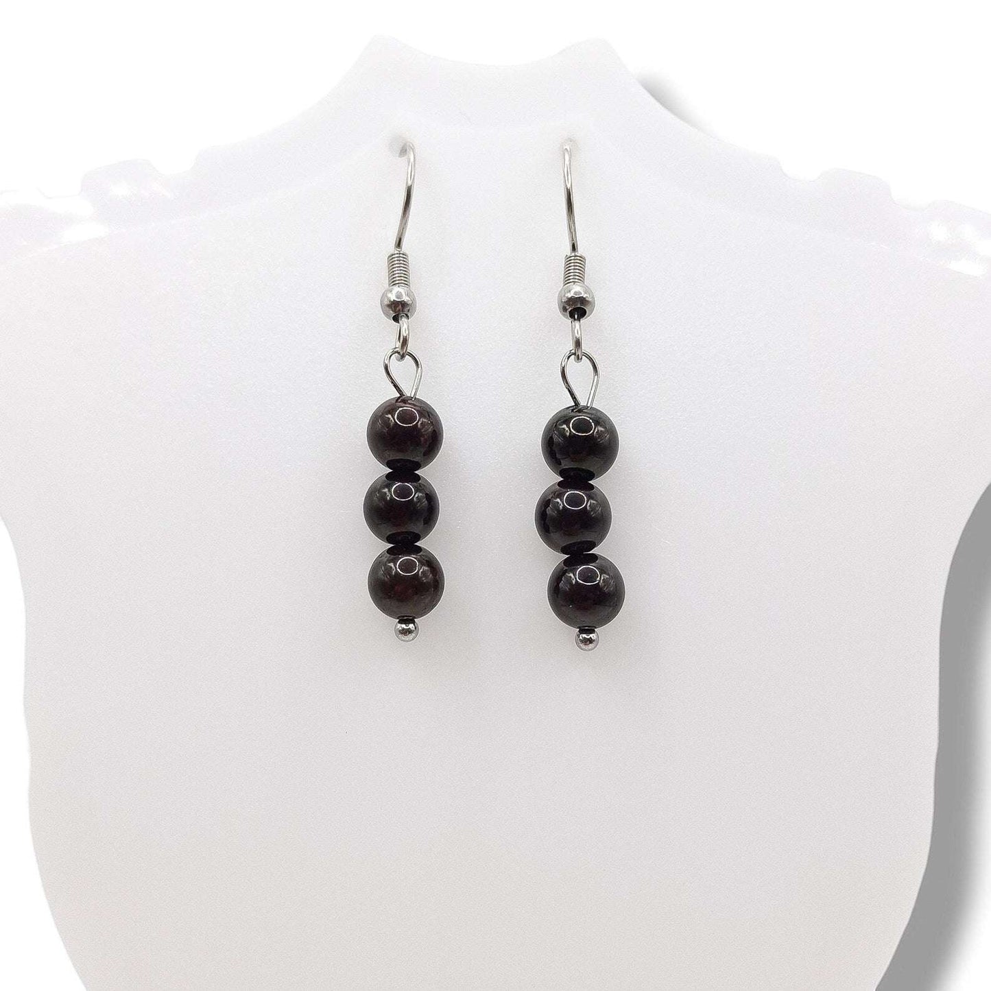 Boucles d'Oreilles Boule 06mm GRENAT ROUGE ALMANDIN AA