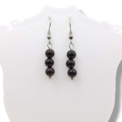 Boucles d'Oreilles Boule 06mm GRENAT ROUGE ALMANDIN AA