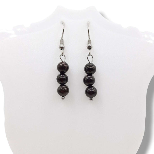 Boucles d'Oreilles Boule 06mm GRENAT ROUGE ALMANDIN AA