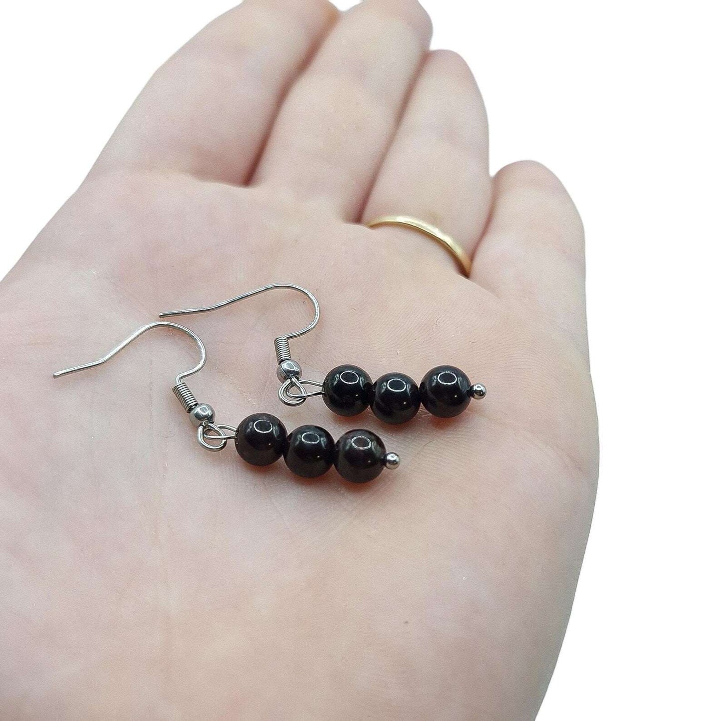 Boucles d'Oreilles Boule 06mm GRENAT ROUGE ALMANDIN AA