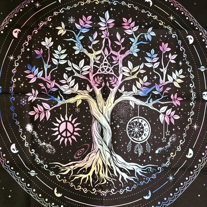 Nappe de Tarot ARBRE DE VIE MULTICOLORE