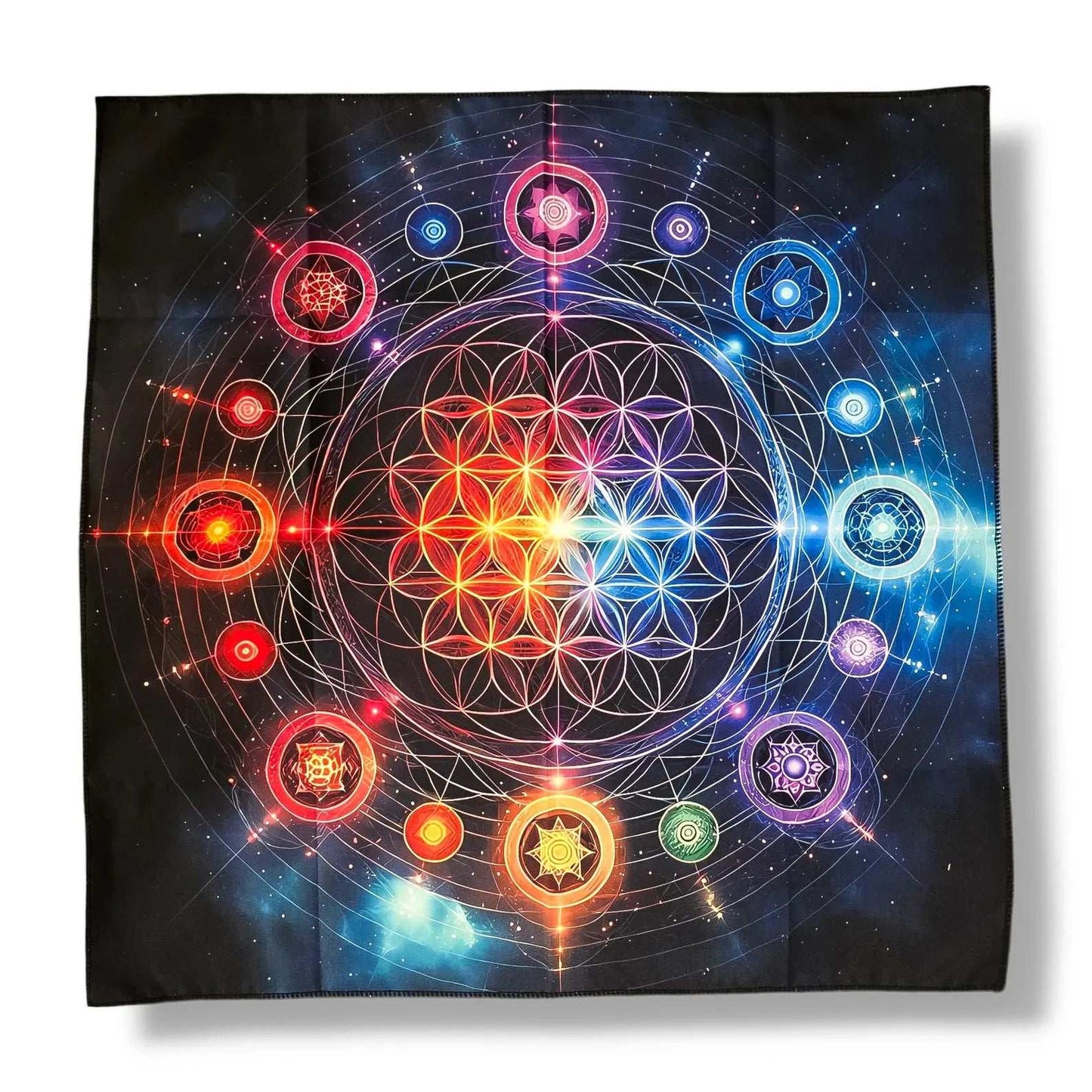 Nappe de Tarot FLEUR DE VIE CHAKRAS
