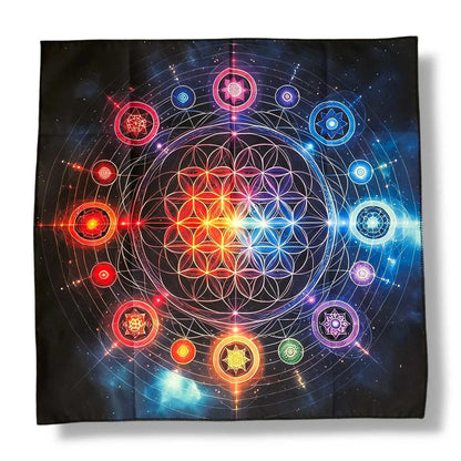 Nappe de Tarot FLEUR DE VIE CHAKRAS