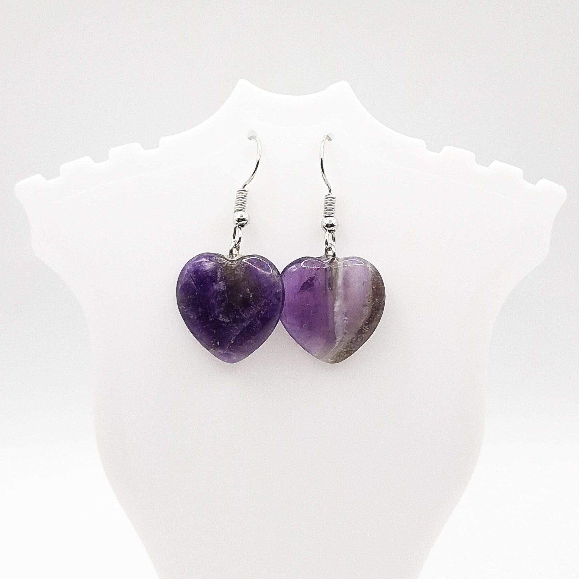 Boucles d'Oreilles COEUR AMÉTHYSTE
