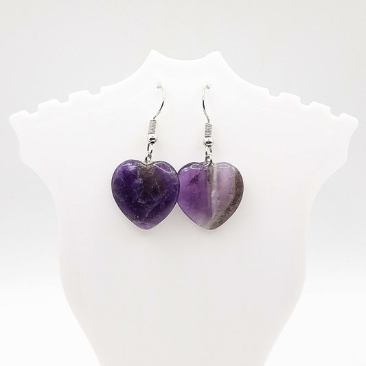 Boucles d'Oreilles COEUR AMÉTHYSTE
