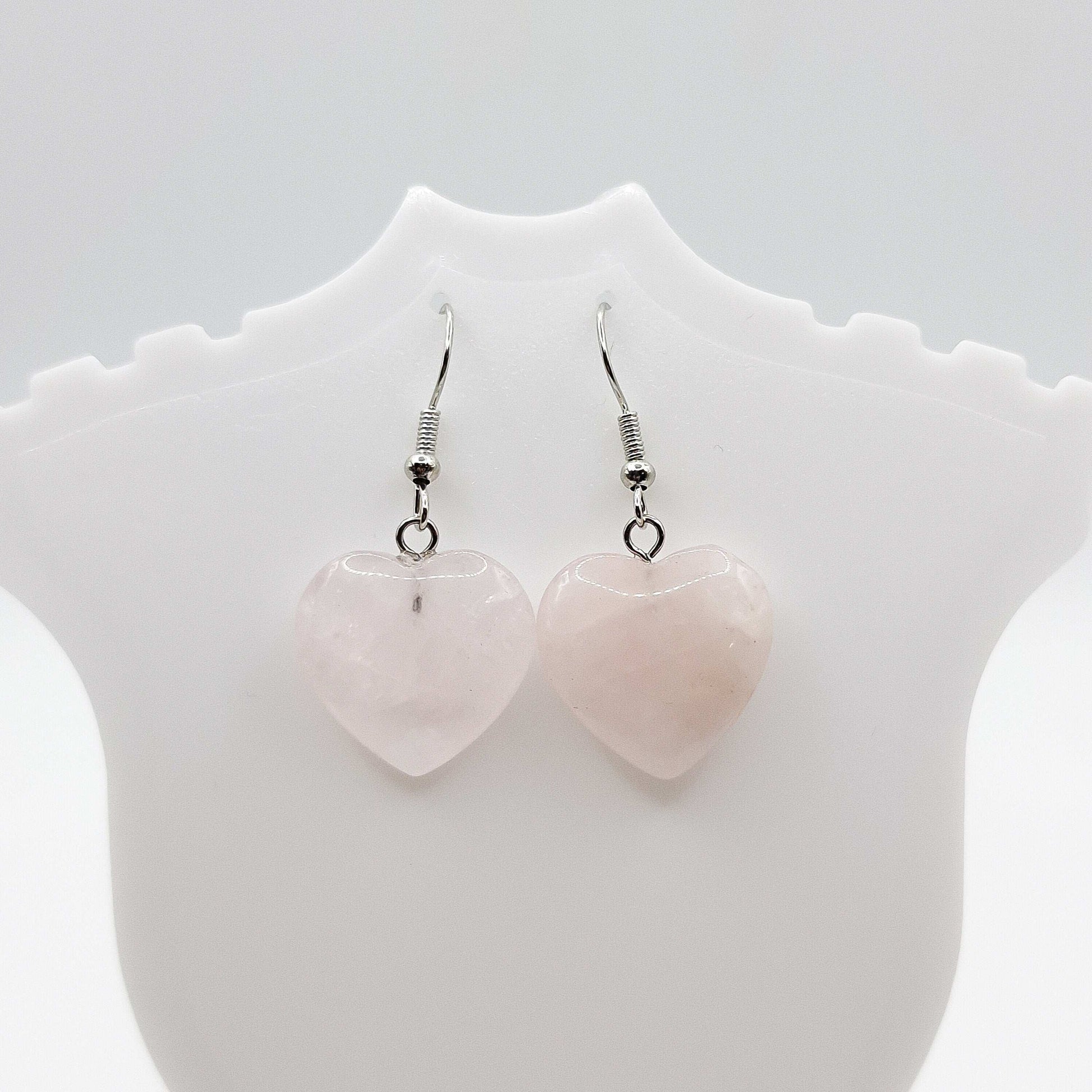 Boucles d'Oreilles Coeur QUARTZ ROSE
