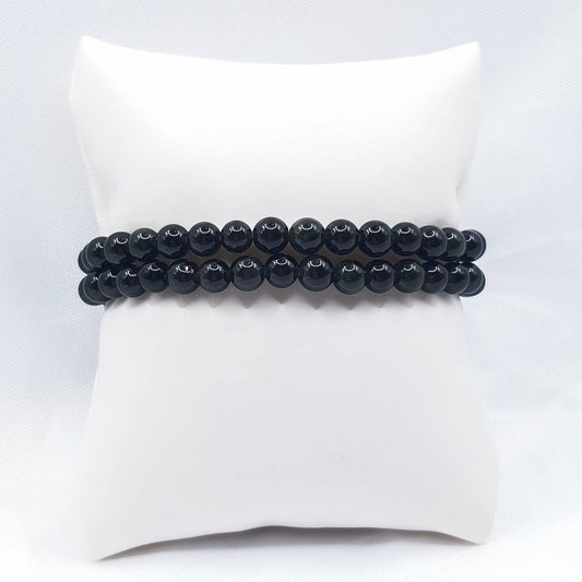 Bracelet Boule 06mm OBSIDIENNE OEIL CELESTE A