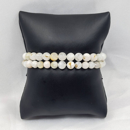 Bracelet Boule 06mm PIERRE DE LUNE BEIGE