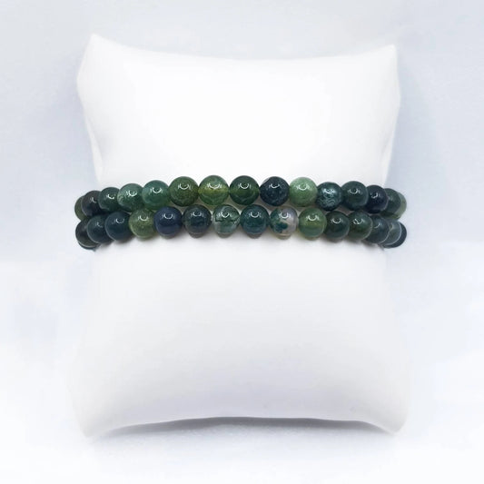Bracelet Boules 06mm AGATE MOUSSE