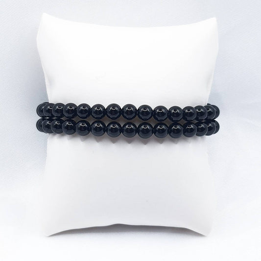 Bracelet Boule 06mm OBSIDIENNE NOIRE A