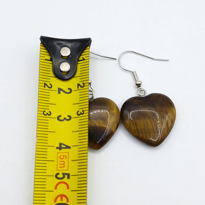 Boucles d'Oreilles Coeur OEIL DE TIGRE