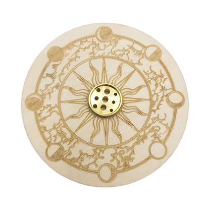Porte Encens Bois Naturel MANDALA LUNES ASTRO