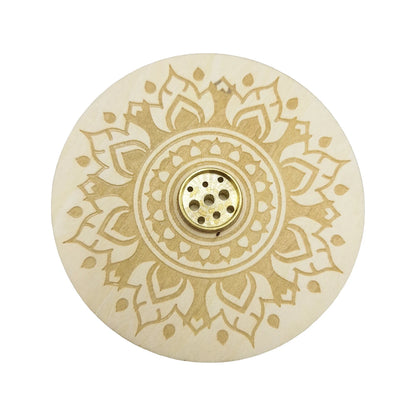 Porte Encens Bois Naturel MANDALA LUNES ASTRO