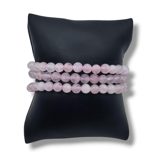 Bracelet Boule 06mm QUARTZ ROSE A