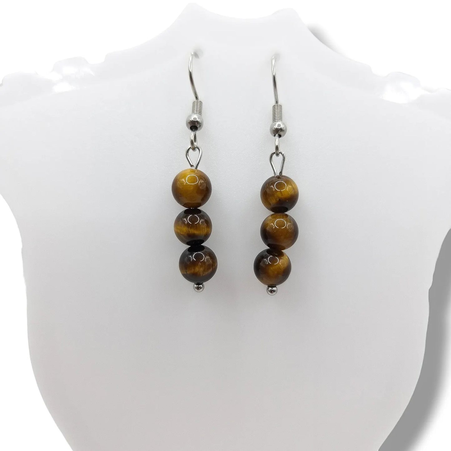 Boucles d'Oreilles Boule 06mm OEIL DE TIGRE A