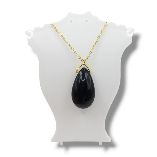 Collier Sautoir OBSIDIENNE NOIRE A