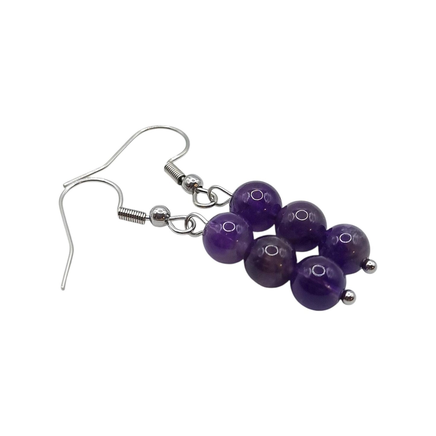 Boucles d'Oreilles Boule 06mm AMETHYSTE A