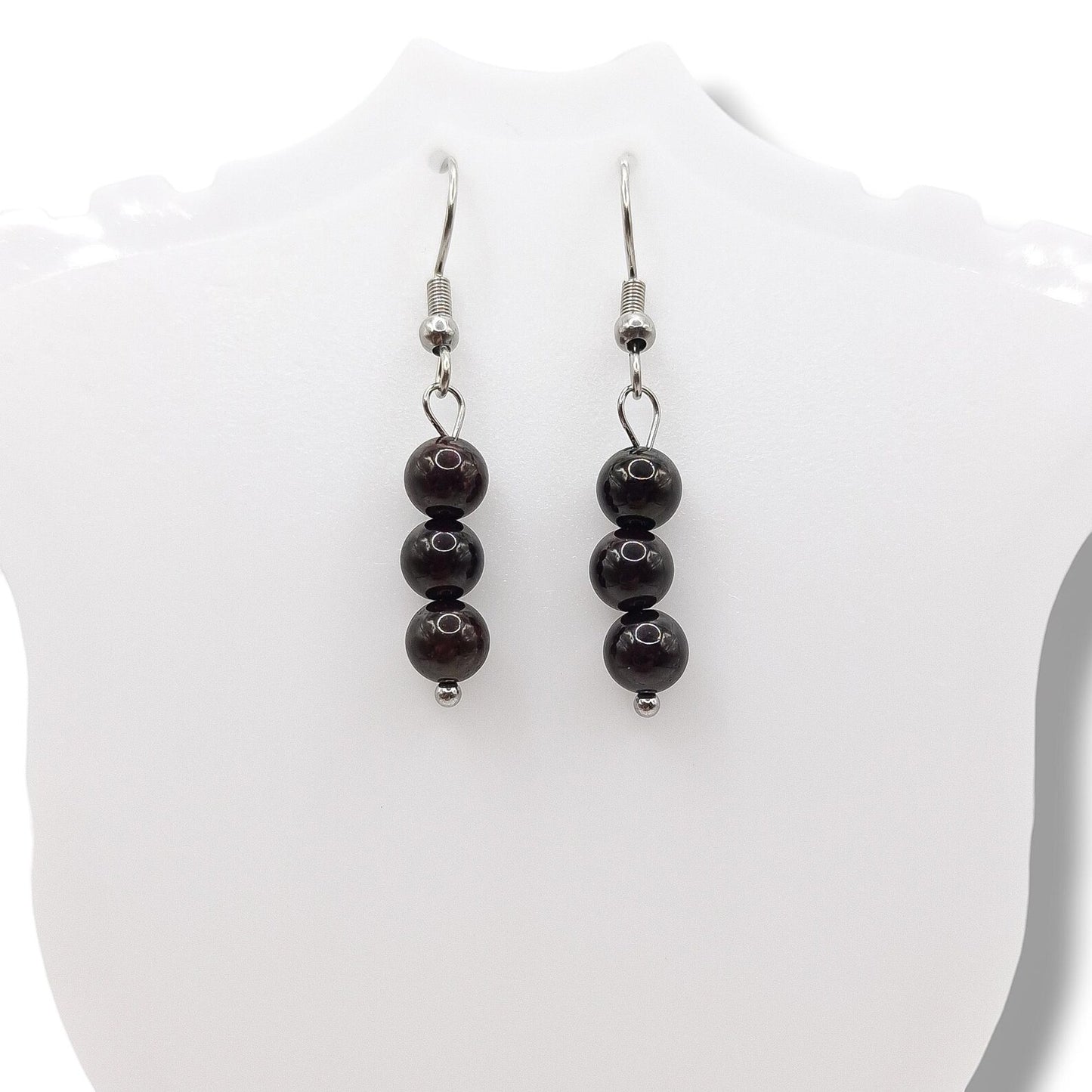Boucles d'Oreilles Boule 06mm GRENAT ROUGE ALMANDIN AA