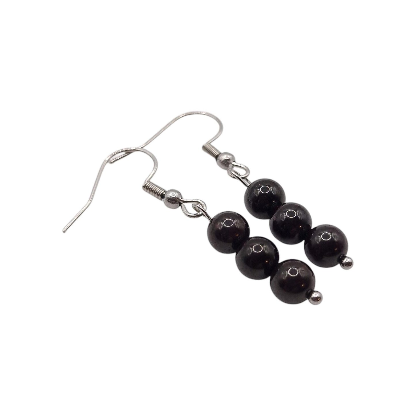 Boucles d'Oreilles Boule 06mm GRENAT ROUGE ALMANDIN AA