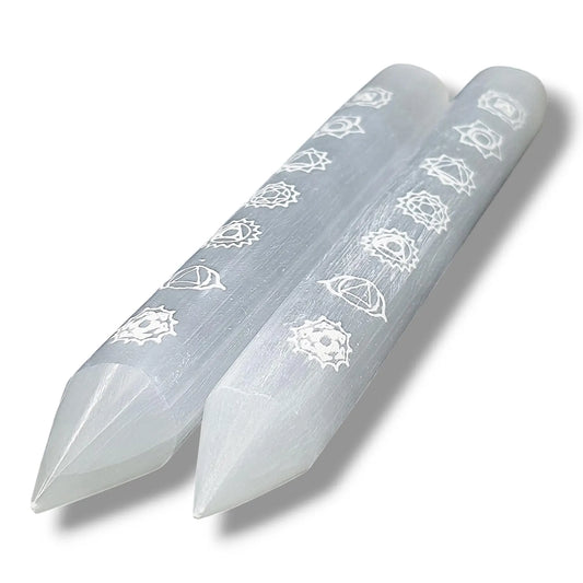 Baguette Pointe Sélénite 7 CHAKRAS A