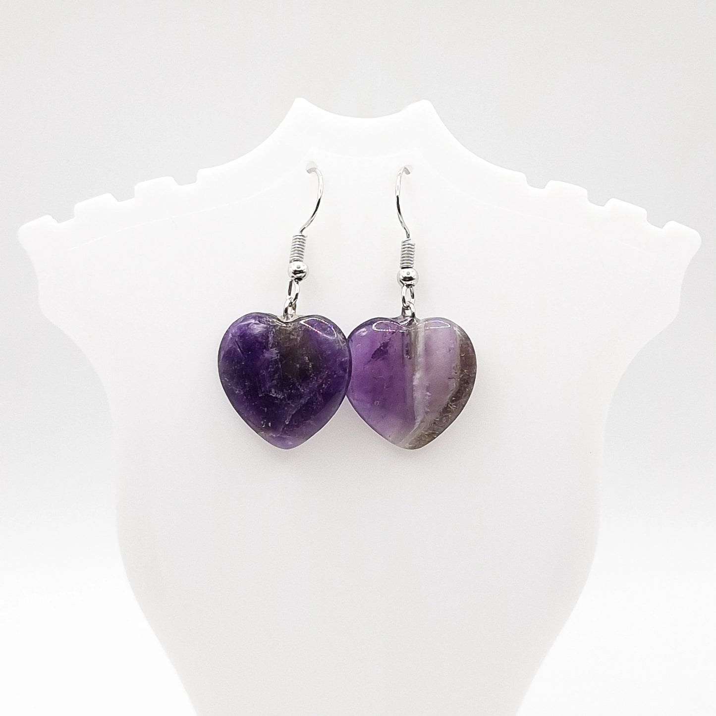Boucles d'Oreilles COEUR AMÉTHYSTE