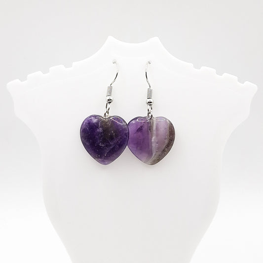Boucles d'Oreilles COEUR AMÉTHYSTE