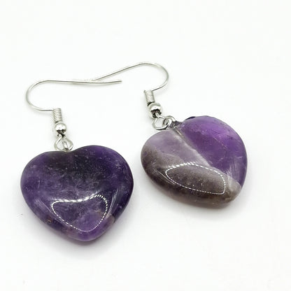 Boucles d'Oreilles COEUR AMÉTHYSTE