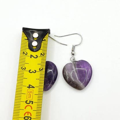 Boucles d'Oreilles COEUR AMÉTHYSTE