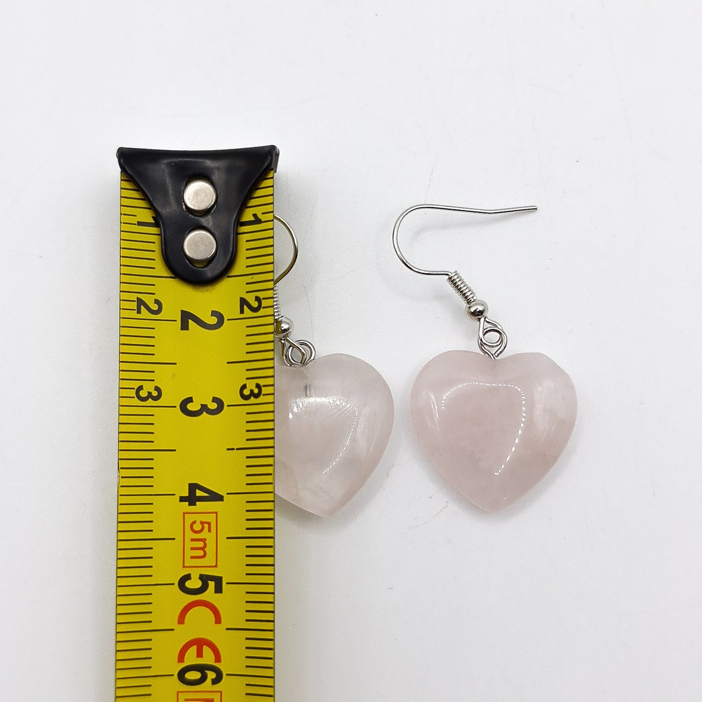 Boucles d'Oreilles Coeur QUARTZ ROSE