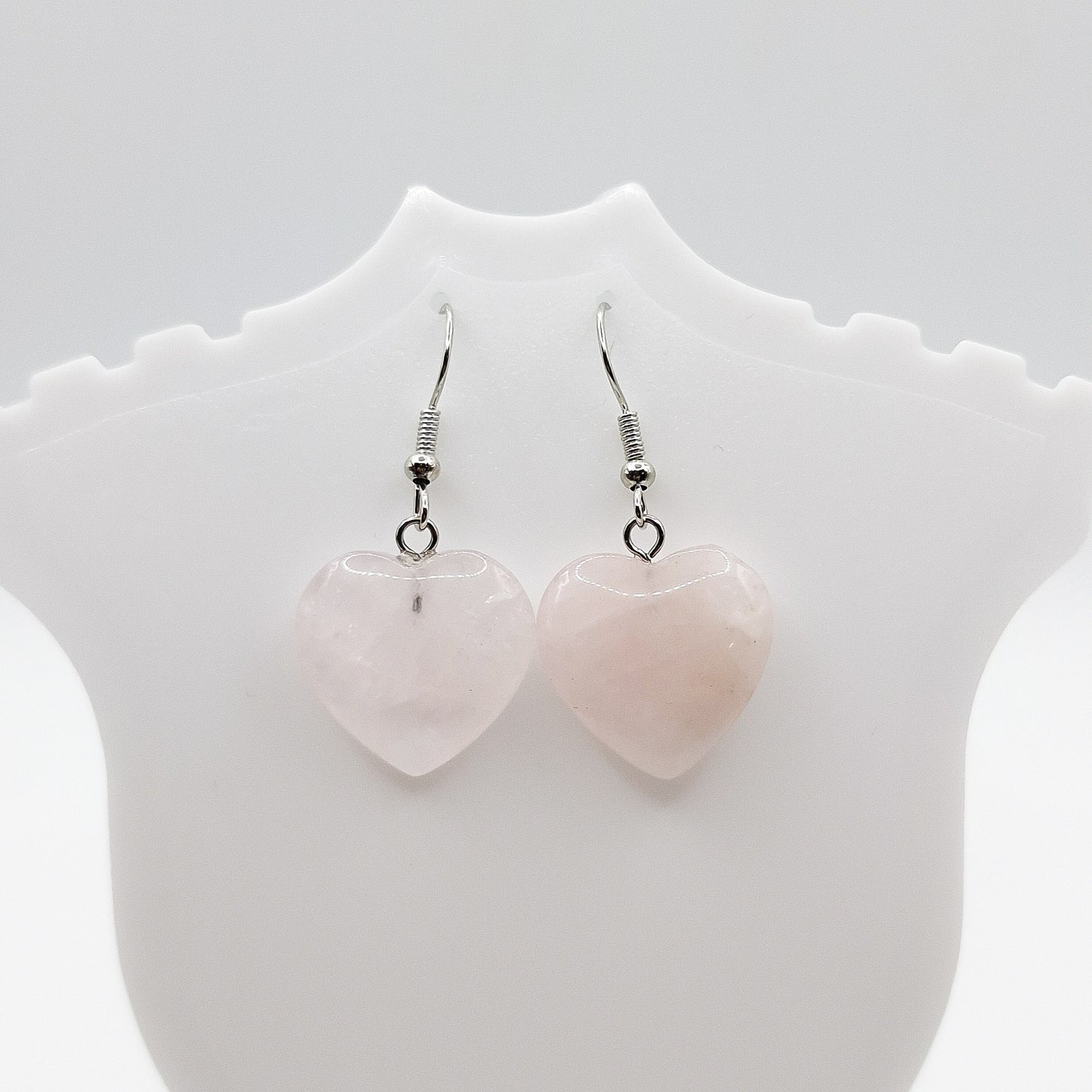 Boucles d'Oreilles Coeur QUARTZ ROSE